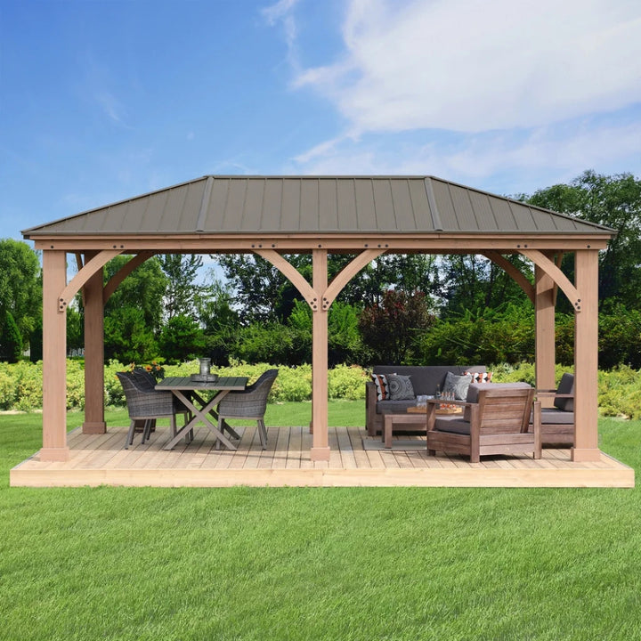 Yardistry - 12 ft × 20 ft Garden Pavilion with Aluminum Roof