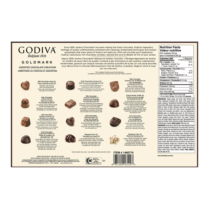 Godiva - Créations au chocolats assorties, 272 g