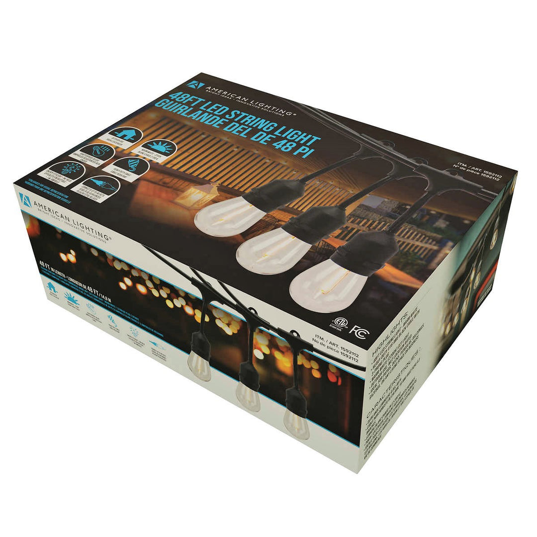 American Lighting 48 ft. Warm White LED String Lights 