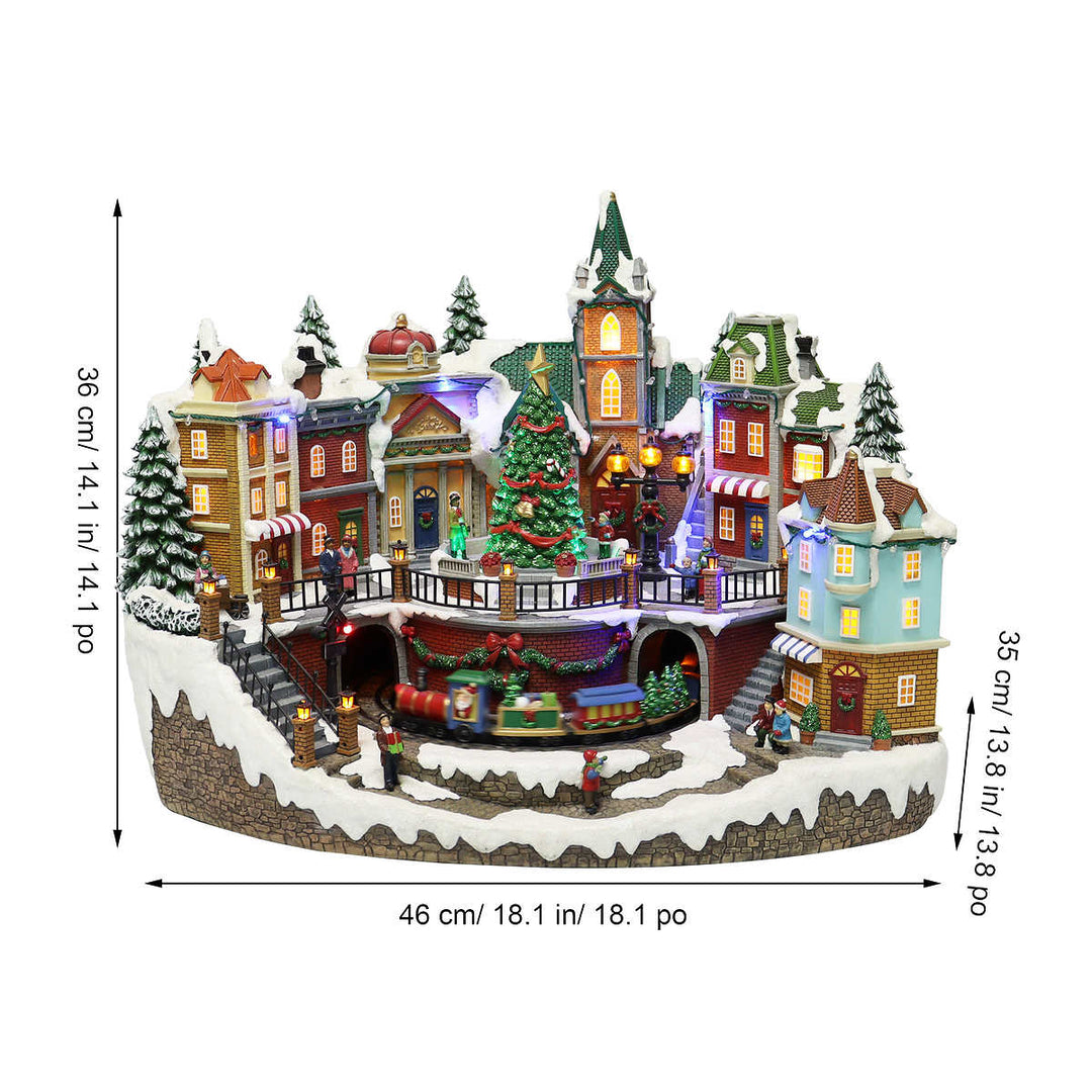 Snowy Holiday Village Centerpiece