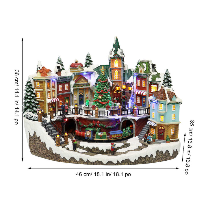 Snowy Holiday Village Centerpiece