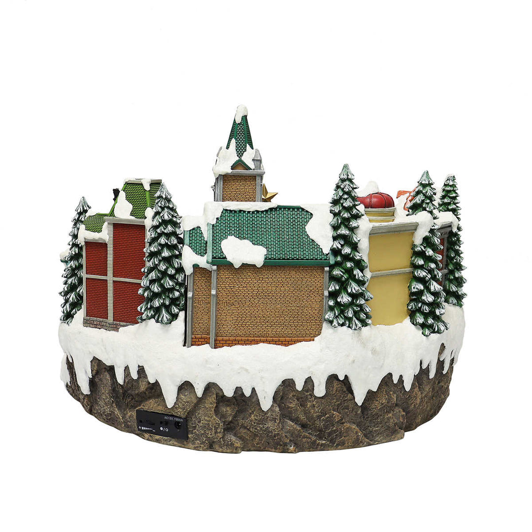 Snowy Holiday Village Centerpiece