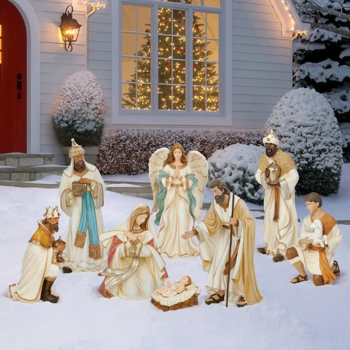 Ensemble de 9 personnages de la crèche de Noël