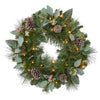 Lighted wreath with 30 LED lights, battery-powered