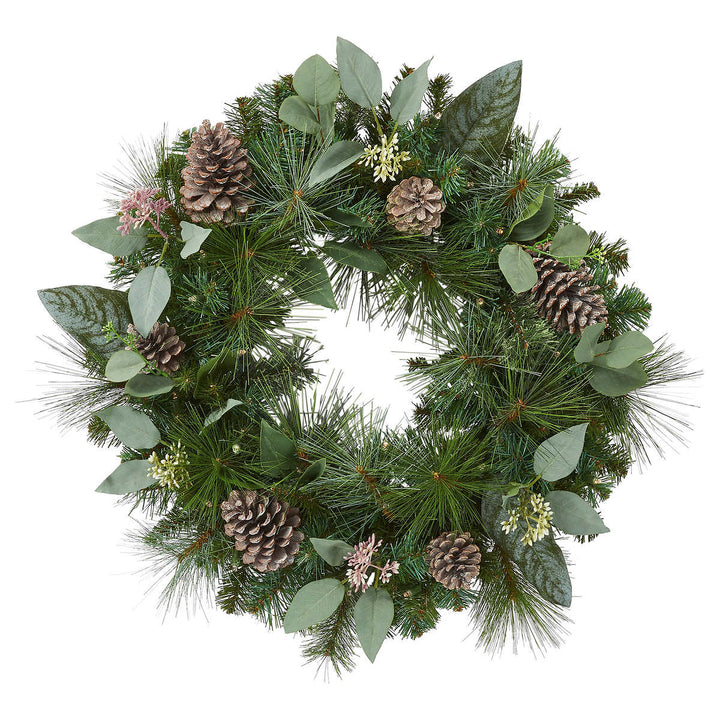 Lighted wreath with 30 LED lights, battery-powered