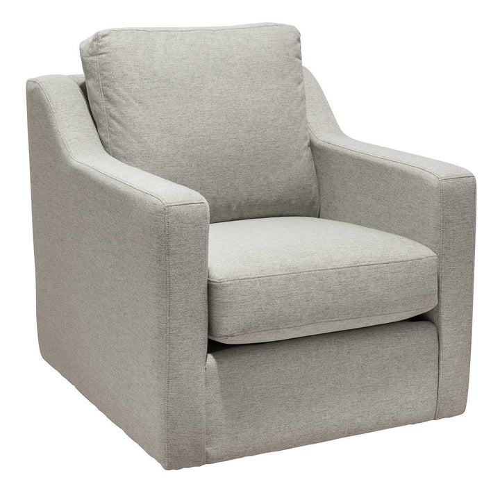 Minhas - Fauteuil pivotant Laurent en tissu fumé