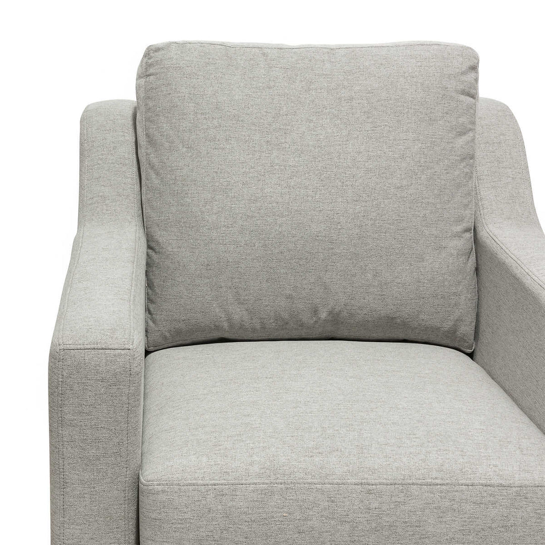 Minhas - Fauteuil pivotant Laurent en tissu fumé