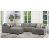 Gilman Creek - Canapé sectionnel en tissu  avec pouf et 6 oreillers, 4 pièces