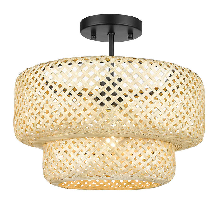 OVE - Makara Bamboo 1-Light Semi-Flush Mount Ceiling Fixture