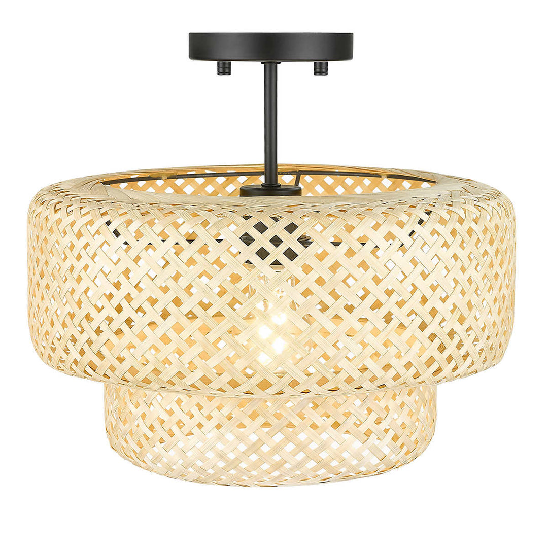 OVE - Makara Bamboo 1-Light Semi-Flush Mount Ceiling Fixture