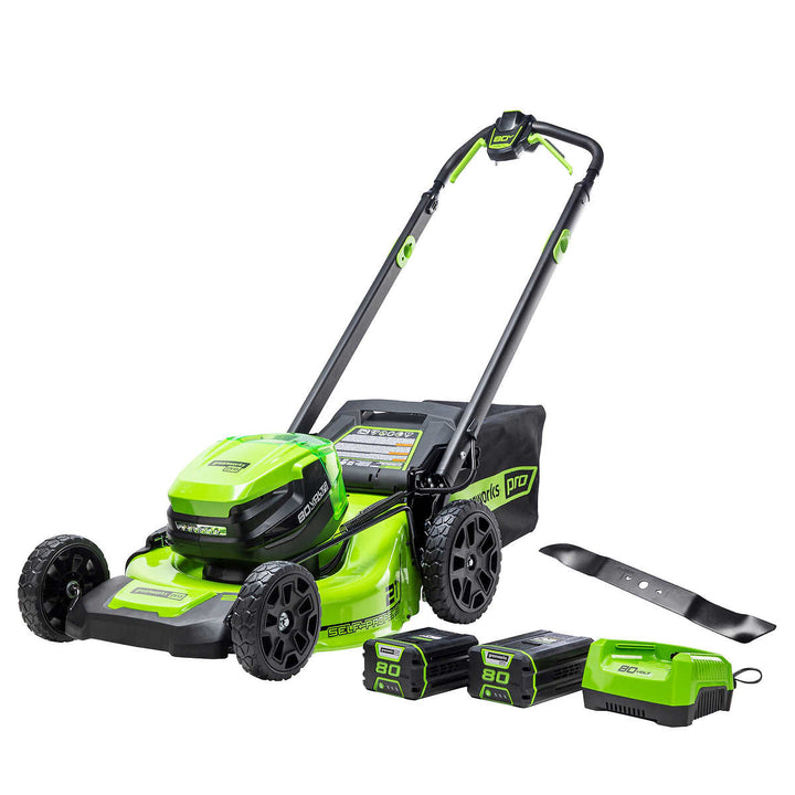 Greenworks - Tondeuse à gazon électrique - Pro, 80 V Max, 21 po