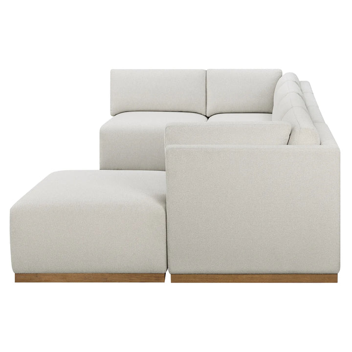 Henredon - Sectionnel 6 pièces en tissu avec pouf