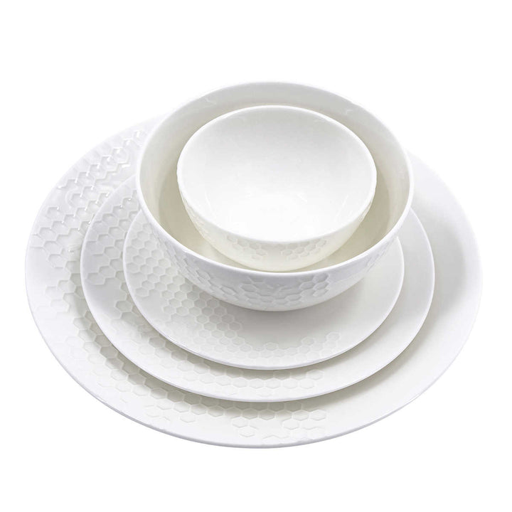 Mikasa - Service de vaisselle, 40 pièces - Tarala Honeycomb Bone China