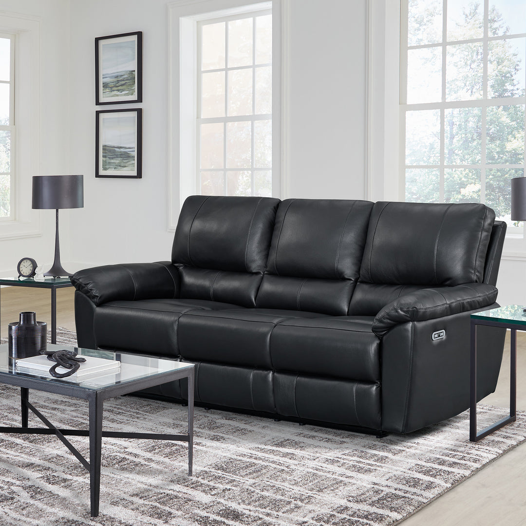 Northridge Home - Full Grain Leather Sofa with Electric Recline