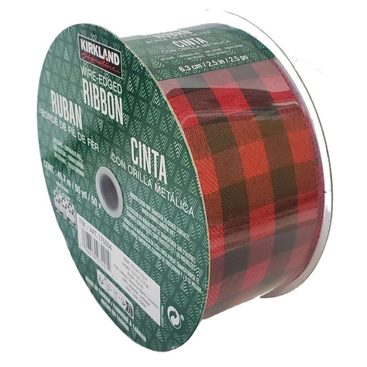Kirkland Signature - Ruban de Noël bordé de fil de fer