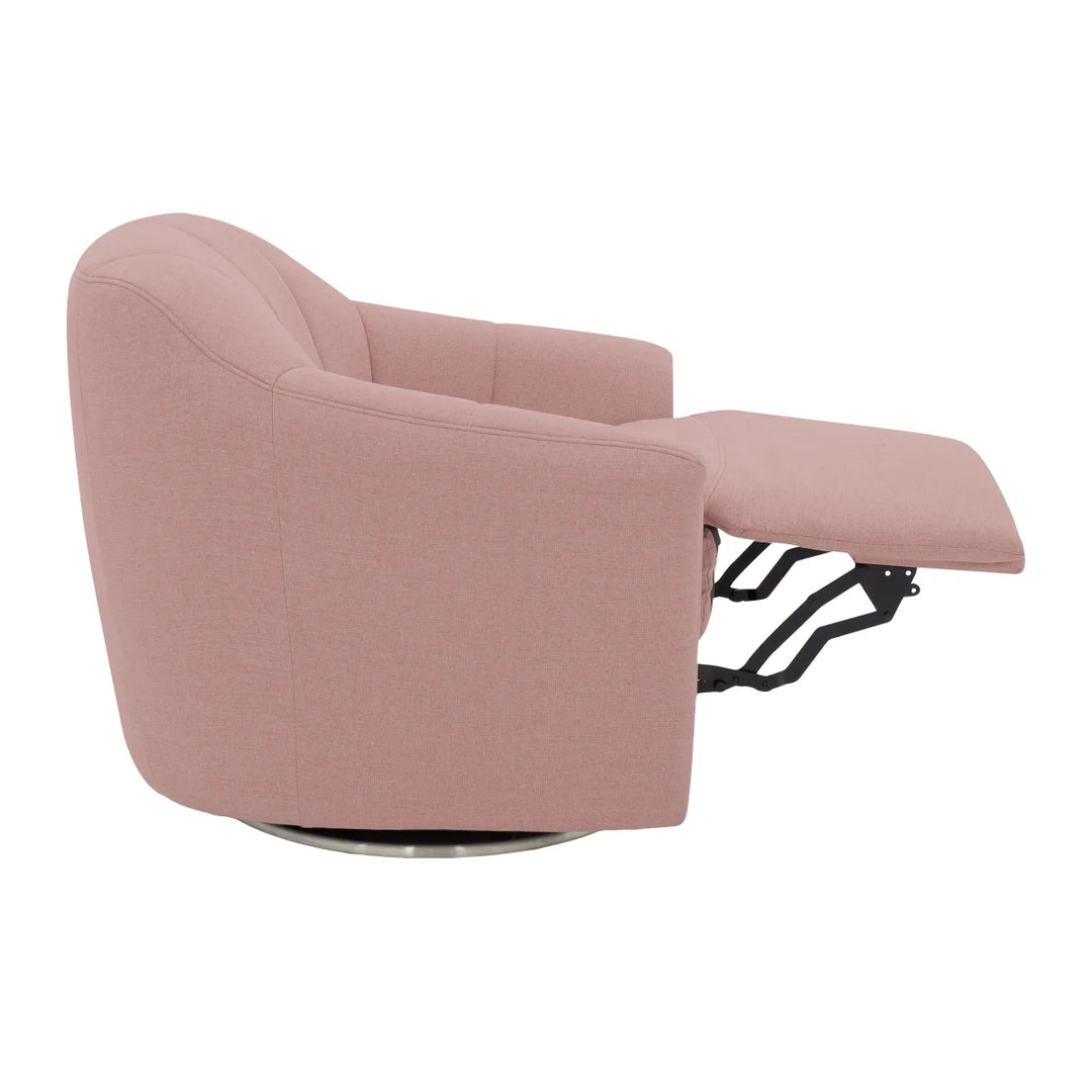 Moto Motion - Fauteuil Fiona pivotant en tissu avec repose-pieds motorisé