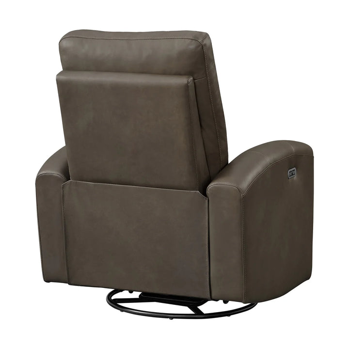 Northridge Home - Fauteuil en cuir pleine fleur pivotant à inclinaison motorisée