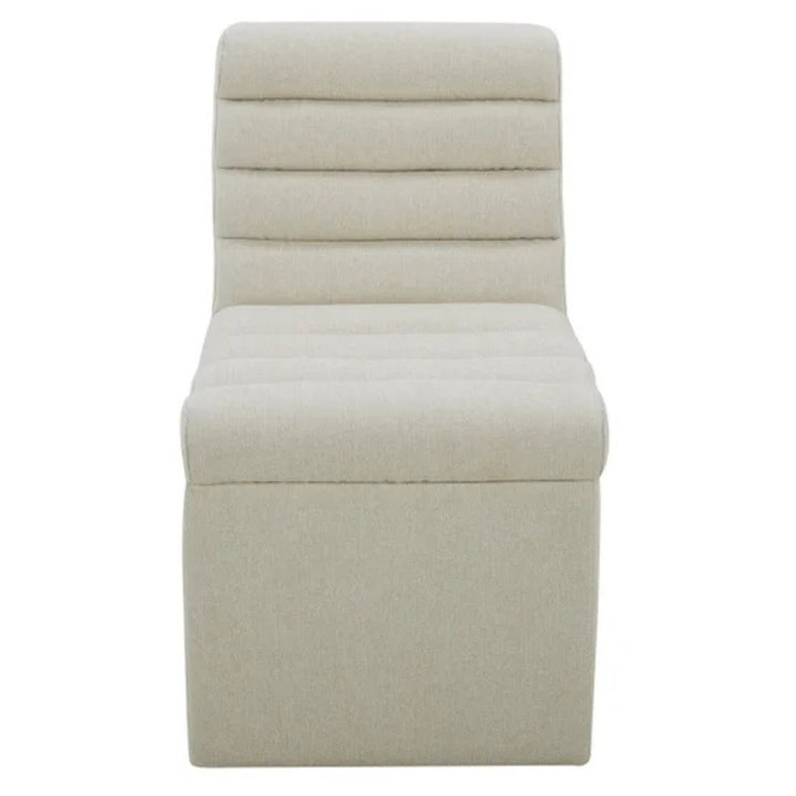 Aiden & Ivy - Chaise en tissu sans accoudoir avec roulettes pour salle à manger