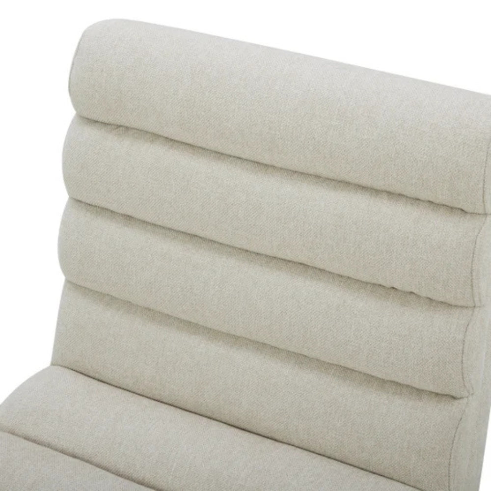 Aiden & Ivy - Chaise en tissu sans accoudoir avec roulettes pour salle à manger