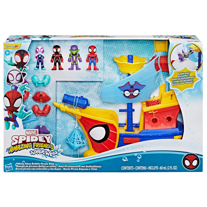 Hasbro Marvel Spidey and his Amazing Friends Water-Webs Webs Ahoy Bubble Pirate Ship Toy