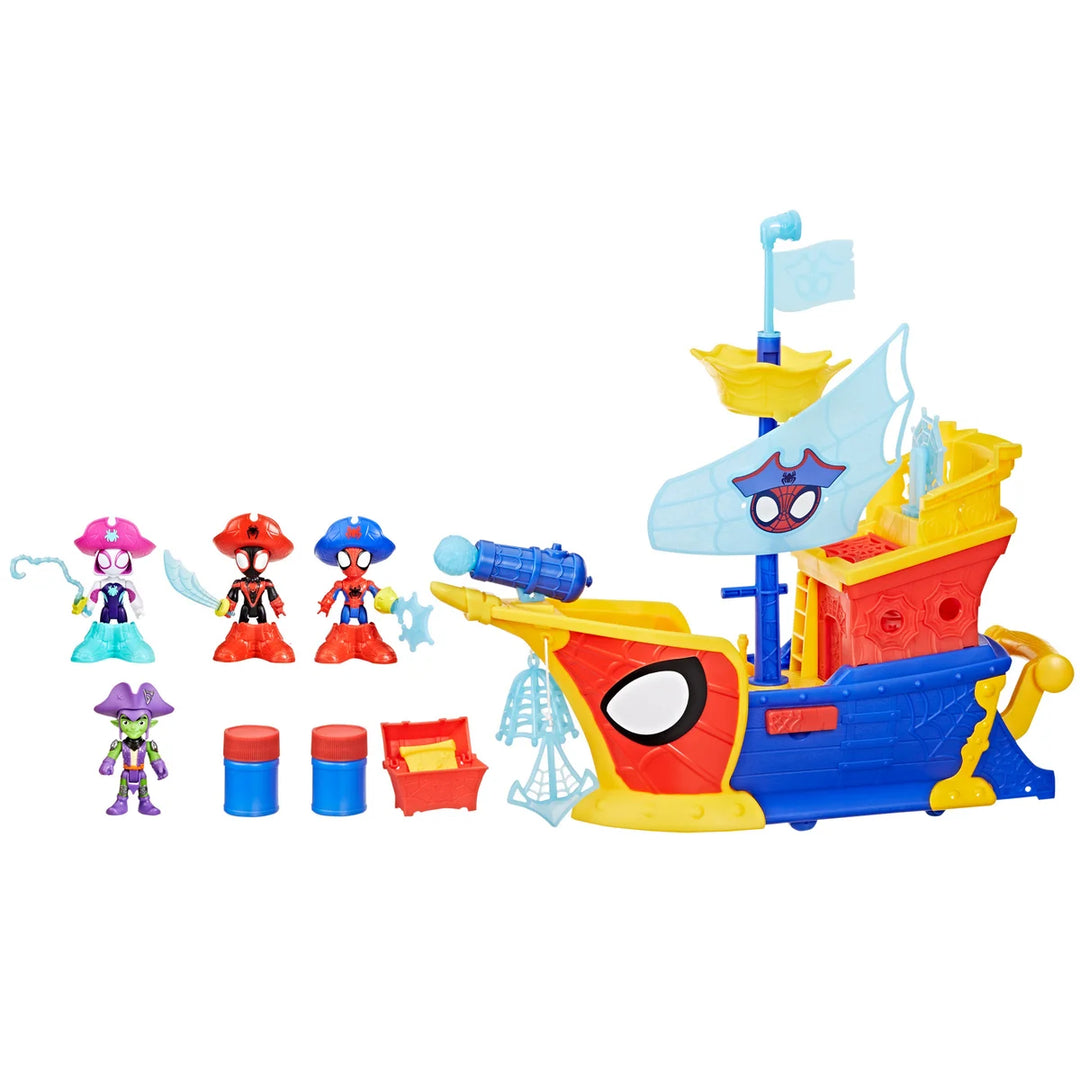 Hasbro Marvel Spidey and his Amazing Friends Water-Webs Webs Ahoy Bubble Pirate Ship Toy