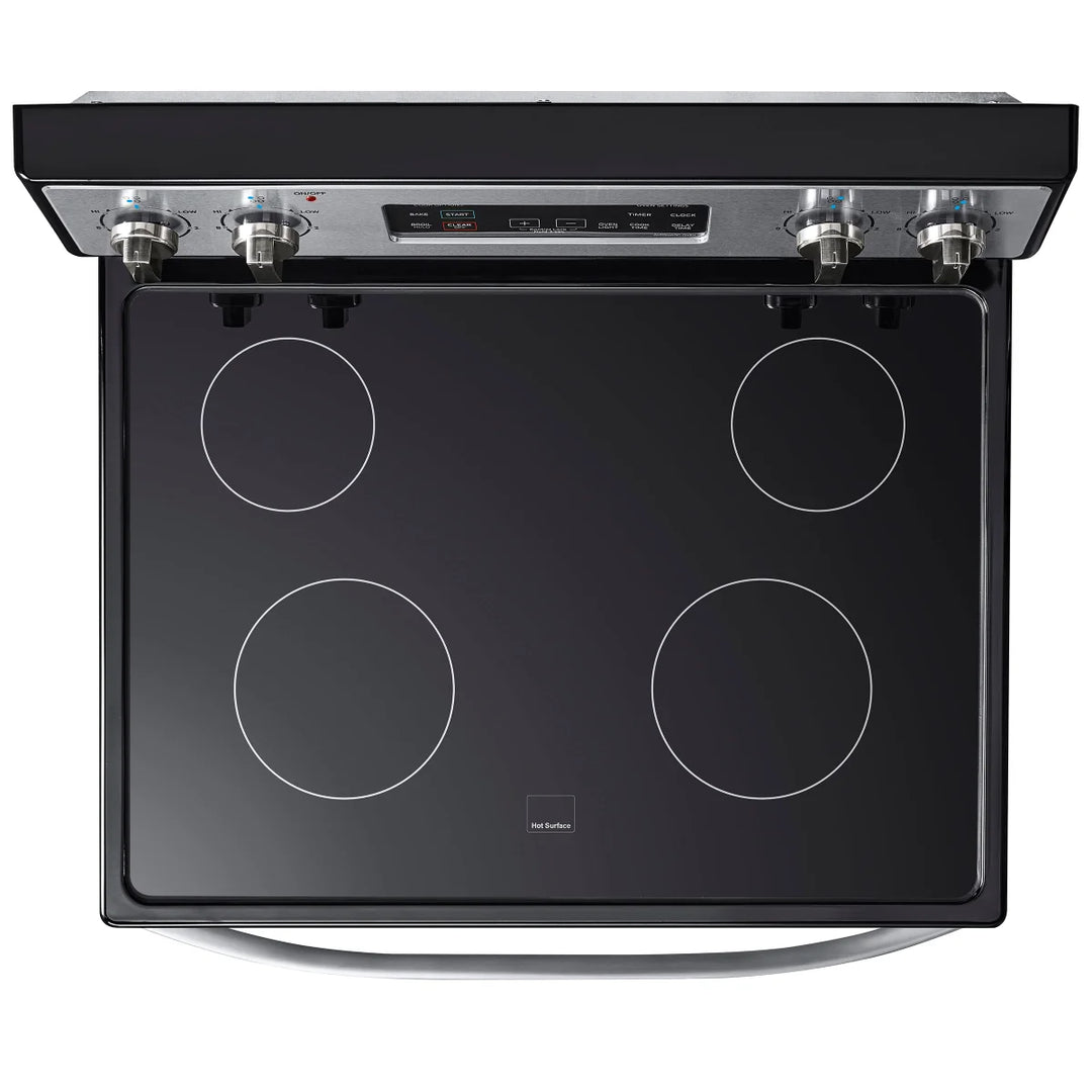 Midea - Cuisinière autoportante à surface de cuisson lisse de 30 po et 5,1 pi³