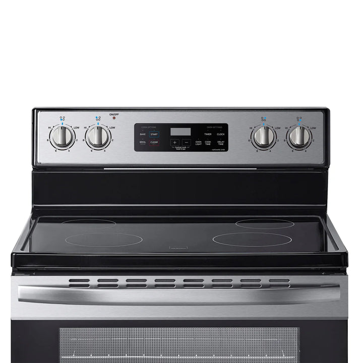 Midea - Cuisinière autoportante à surface de cuisson lisse de 30 po et 5,1 pi³