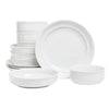 Over & Back - 12-Piece Glossy Porcelain Dinnerware Set with Rims
