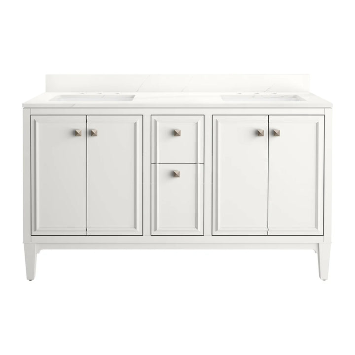 Kohler - Meuble-lavabo blanc avec comptoir en quartz Clave 61 po