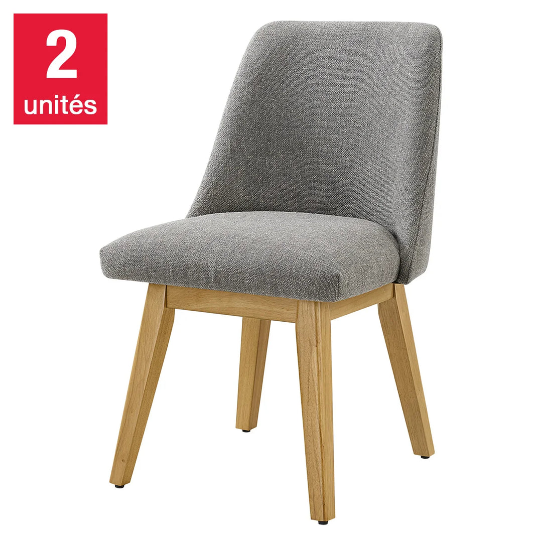 Aiden & Ivy - Ensemble de 2 chaises de salle à manger en tissu Destin