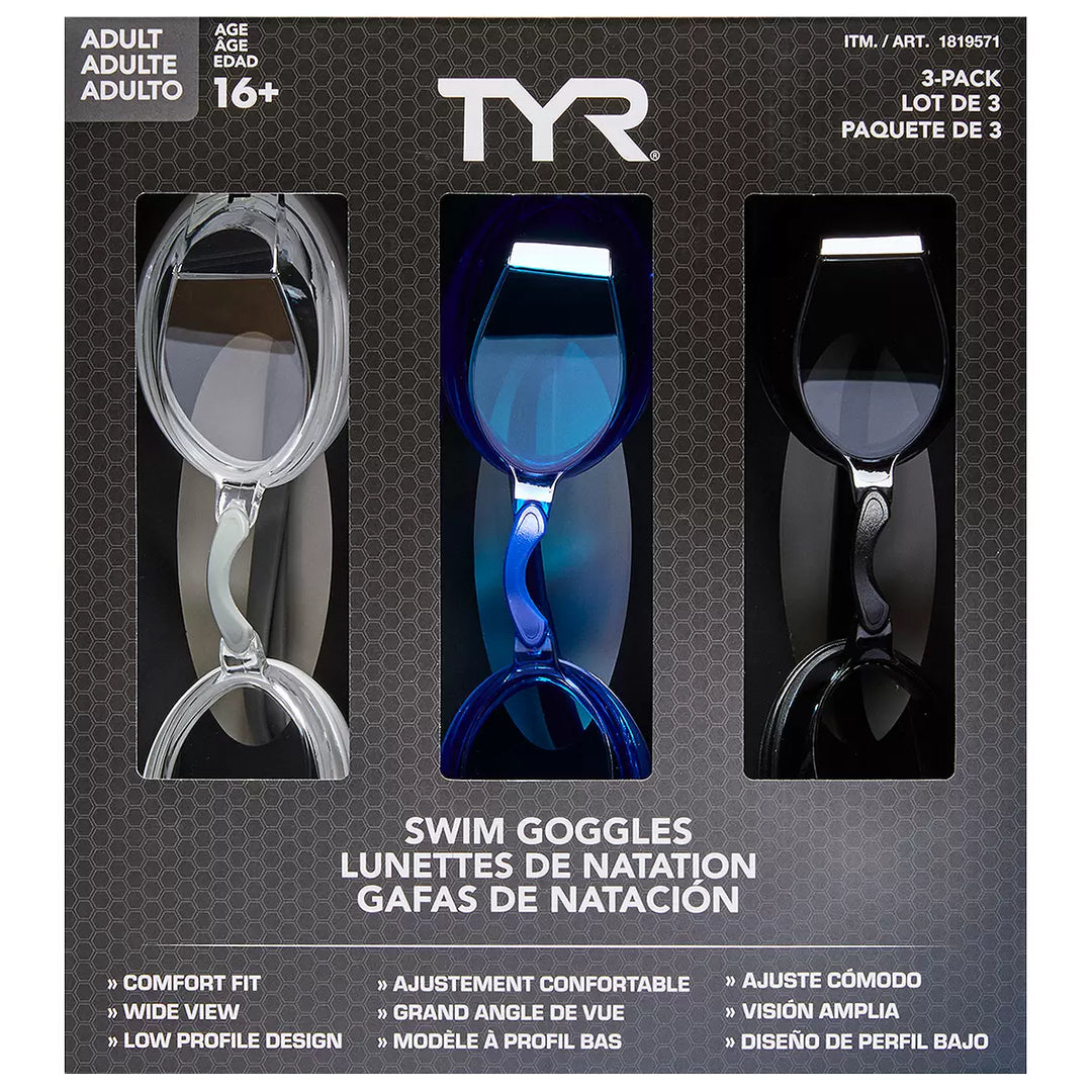 Tyr - Lunettes de natation, paquet de 3