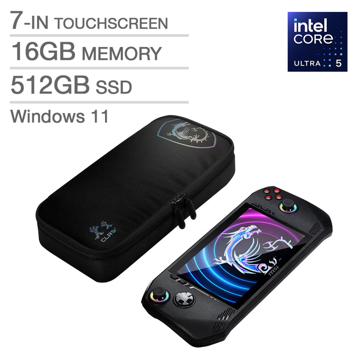 MSI Claw - 17-inch touchscreen gaming laptop with accessories