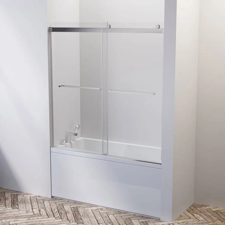 Hydro Vision - Kronos 60 in frameless reversible sliding bathtub door