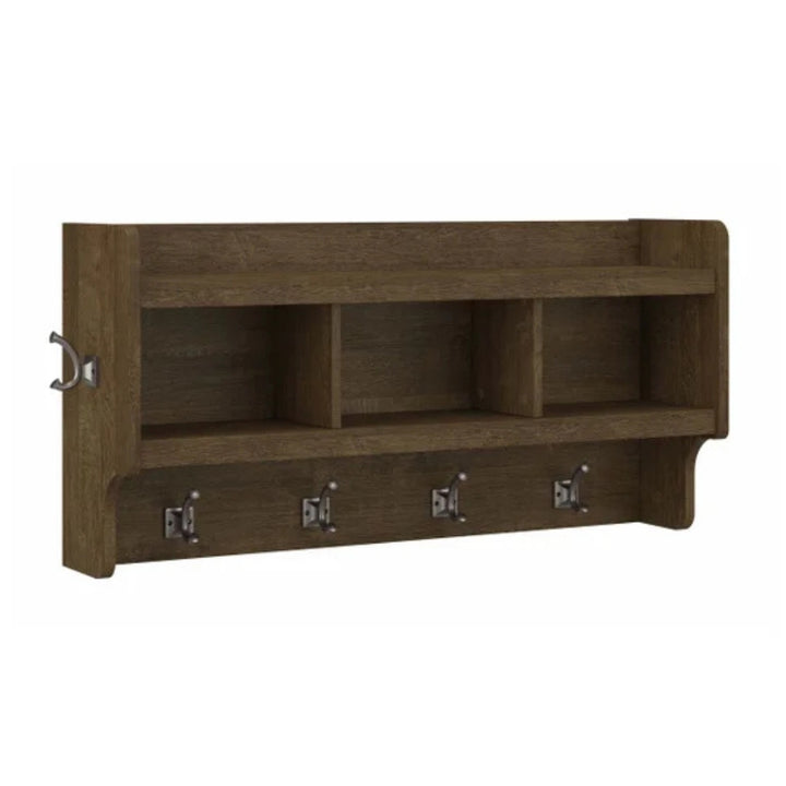 Bush Furniture Woodland - Porte-manteaux mural avec tablette