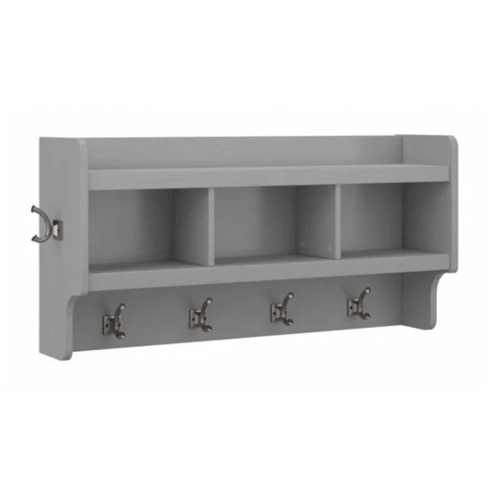 Bush Furniture Woodland - Porte-manteaux mural avec tablette