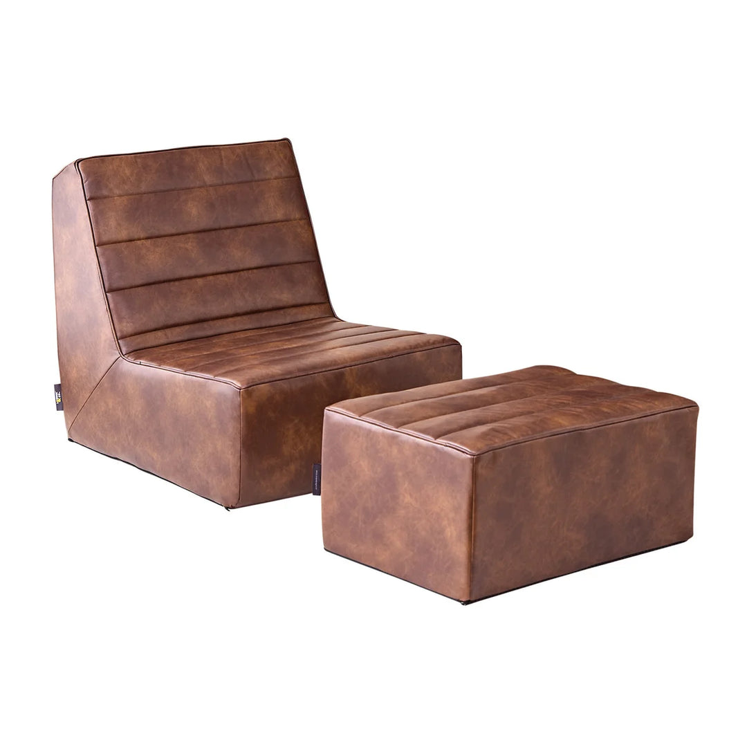 Lounge & Co. - Fauteuil lounge Lima en mousse avec repose-pieds