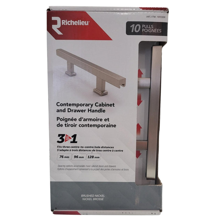 Richelieu - Poignée d'armoire et de tiroir, paquet de 10 poignées