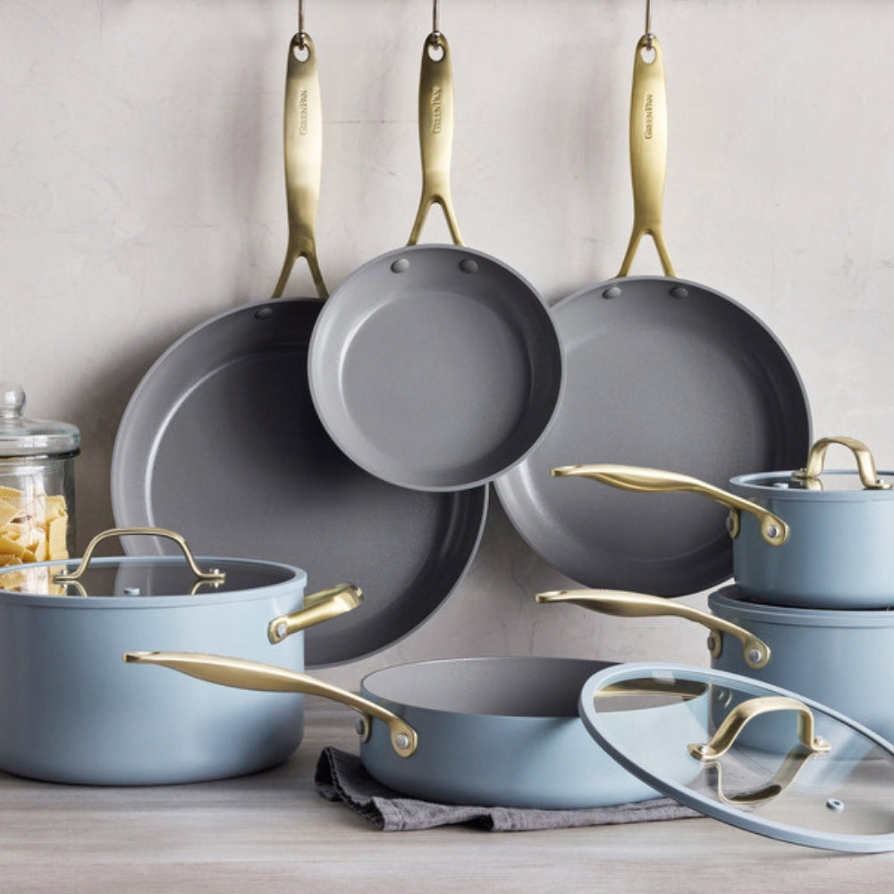 GreenPan - Batterie de cuisine en céramique antiadhésive Jewel, 11 pièces