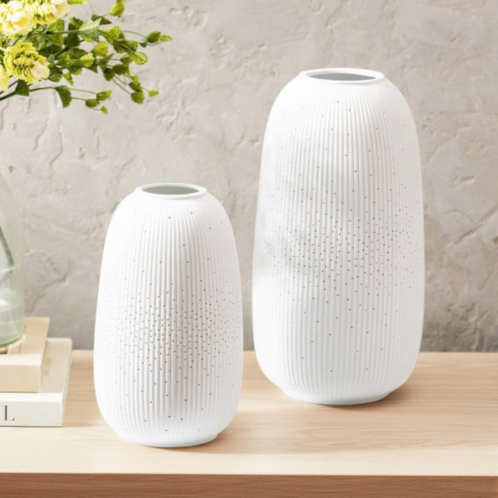 Evergreen - Porcelain LED Lantern, 2 pieces