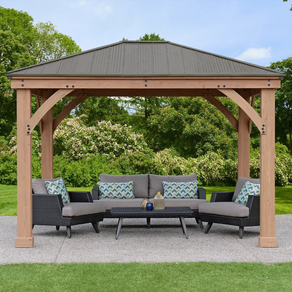 Yardistry - Gazebo avec toit en aluminium