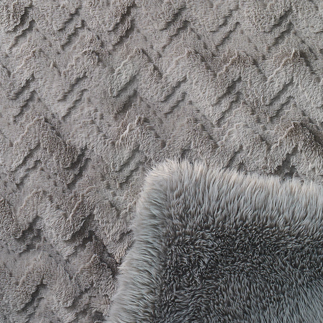 Mon Château - Jeté de luxe jacquard en fausse fourrure