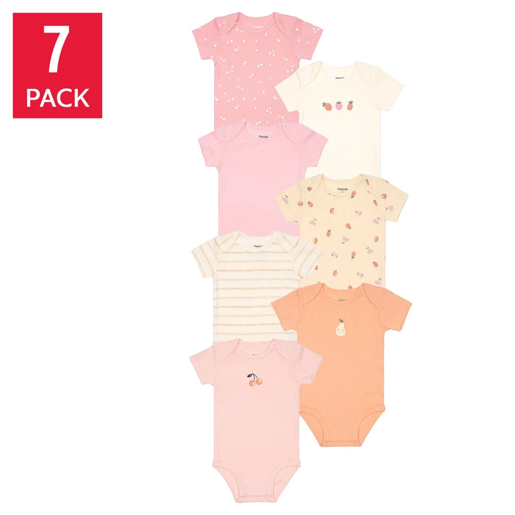 Pekkle - Baby Short Sleeve Bodysuits, Pack of 7