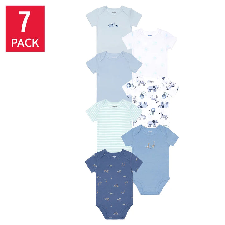 Pekkle - Baby Short Sleeve Bodysuits, Pack of 7