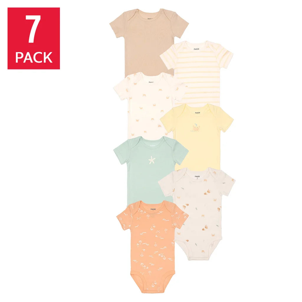 Pekkle - Baby Short Sleeve Bodysuits, Pack of 7