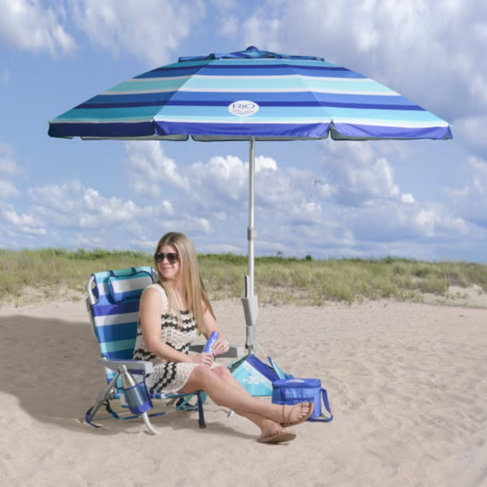 Rio - Parasol de plage 2,3 m (7,5 pi) avec AnchorX