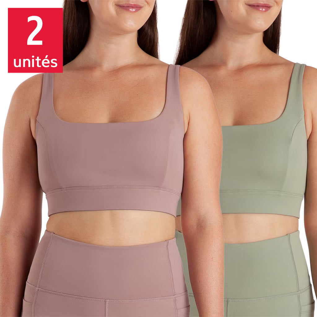 Aurum - Square Neck Sports Bra, Pack of 2