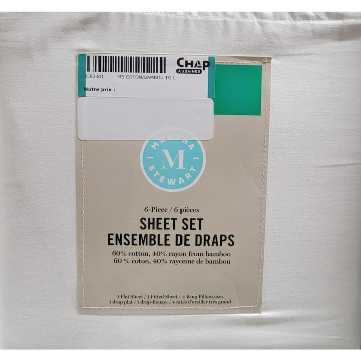 Martha Stewart - Ensemble de drap 6 pièces