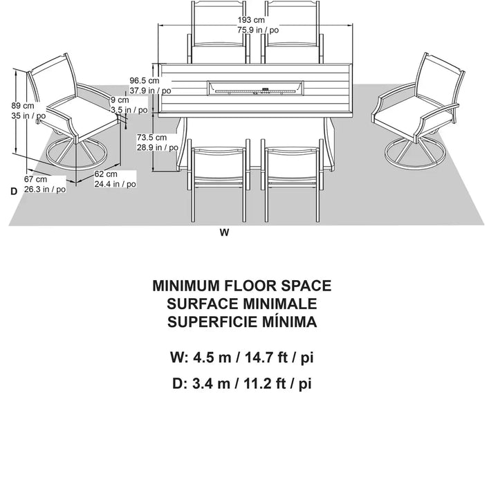 OVE Decors - Ensemble de salle à manger Bonavista, 7 pièces