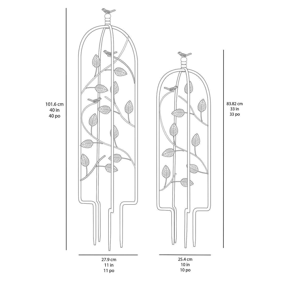 Mullally - Treillis de jardin en fer, paquet de 2