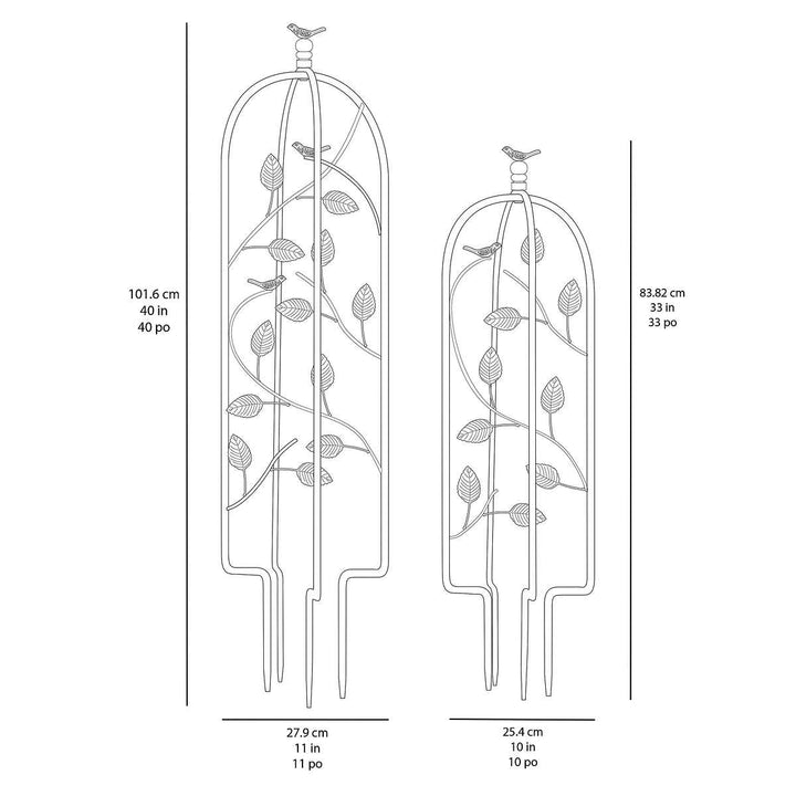 Mullally - Treillis de jardin en fer, paquet de 2